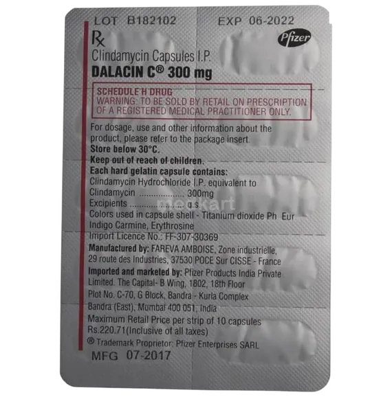 dalacin c 300mg capsule 10's
